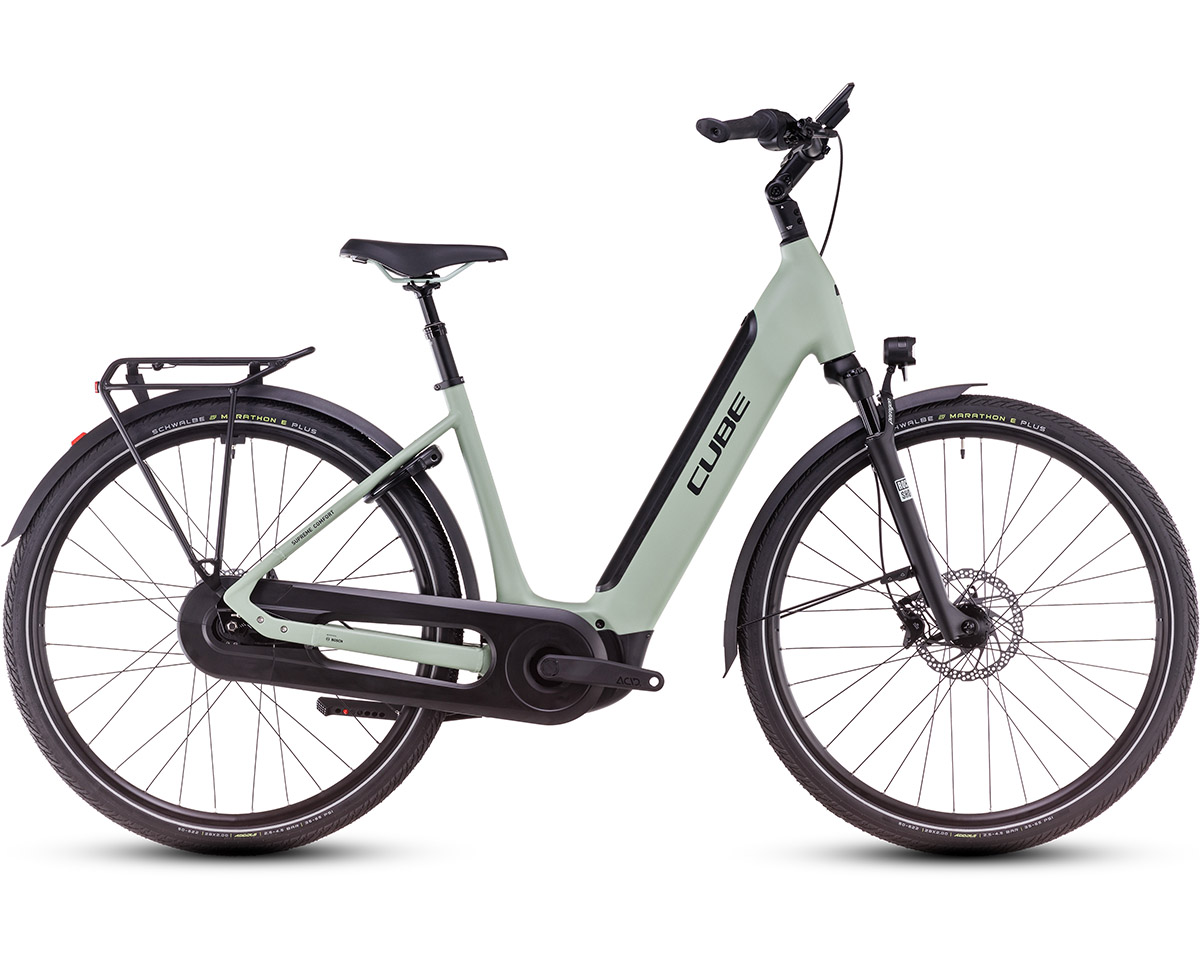 Vélo électrique urbain Unisexe SUPREME HYBRID COMFORT SLX 625 Vert Aloe